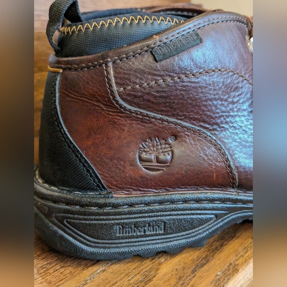Timberland Boots Mens size 9 Chukka Brown Leather Ankle Top Lace Up - Picture 7 of 14